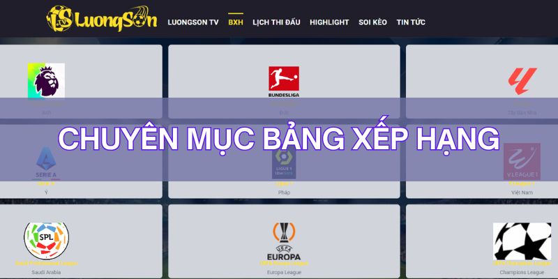 Chuyên mục bảng xếp hạng tại web vô cùng hữu ích